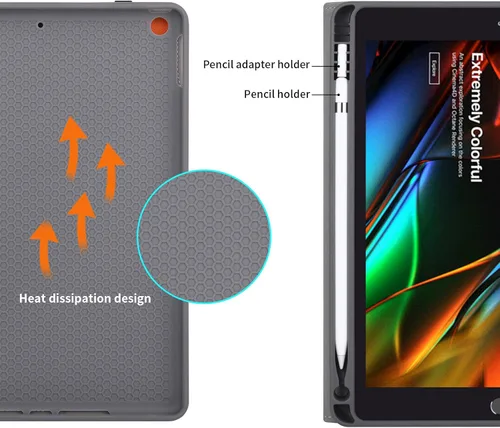Miniatura 3 de HFcoupe Funda 10.2 para iPad 2021 de 9ª generación, iPad 2020 de 8ª generación y iPad de 7ª generación 2019, funda protectora de cuero con múltiples