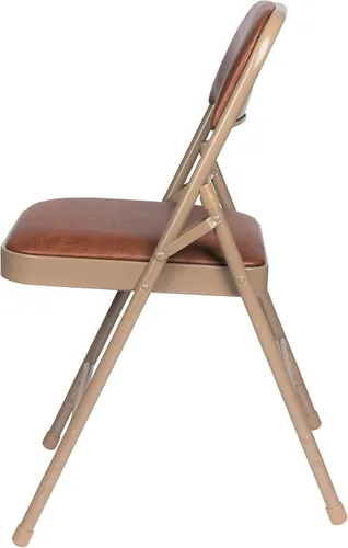 Miniatura 5 de OEF Furnishings OEF1203 Silla plegable acolchada de vinilo de grado comercial (marrón, paquete de 4)