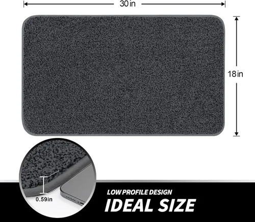 Miniatura 2 de LINLA - Tapete para interiores que absorbe el barro, lavable a máquina, respaldo de goma antideslizante, ideal para puerta de entrada para limpiarse