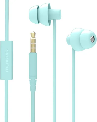 MAXROCK (TM) Auriculares de silicona suave total con micrófono para dormir, opción de viaje para teléfonos celulares, tabletas y conector de 0.138