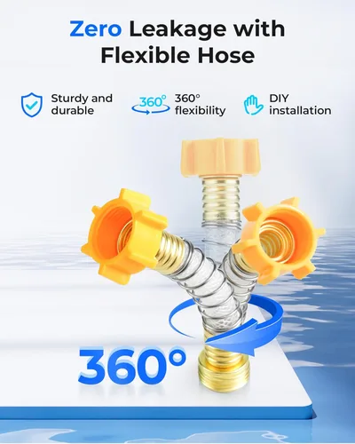 Miniatura 5 de Waterdrop Filtro de agua para autocaravana, certificado NSF, reduce el cloro, el mal sabor, el olor, paquete de 2, protector de manguera flexible