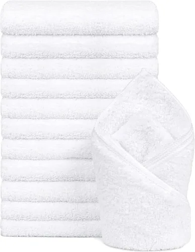 Miniatura 11 de Orighty Paquete de 6 toallas de mano negras, toallas de microfibra de secado rápido y absorbentes, de 16 x 28 pulgadas, toalla de yoga blanca ligera