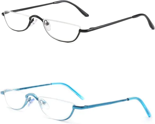 Miniatura 8 de Lentes de lectura de medio marco, lectores de luna de medio metal para mujeres y hombres, 4 pares 1.25