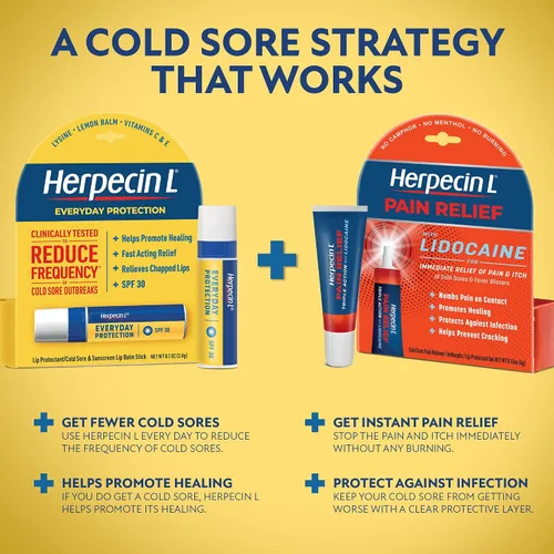Miniatura 7 de Herpecin L - Bálsamo labial en barra con SPF30 y lisina; protege y trata el herpes labial y ampollas de fiebre, labios agrietados, 0.1 onzas