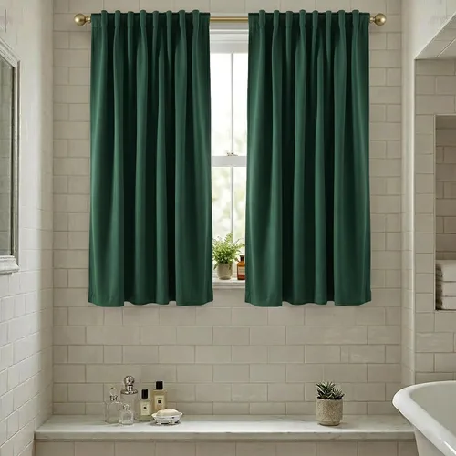 Miniatura 40 de SHINELAND Cortinas opacas cortas para ventanas de dormitorio, cortinas de baño, 45 pulgadas de largo