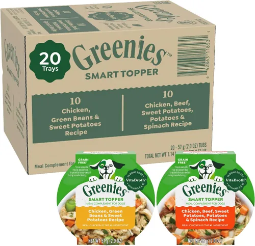 Miniatura 16 de Greenies Smart Topper Mezcla Húmeda Alta en Proteína para Perros, Receta de Pollo, Habichuelas Verdes y Batata en Caldo Vitabroth - Caldo de Hueso +