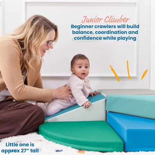 Miniatura 3 de ECR4Kids SoftZone Junior Tiny Twisting Climber, conjunto de juego para principiantes, contemporáneo, 5 piezas