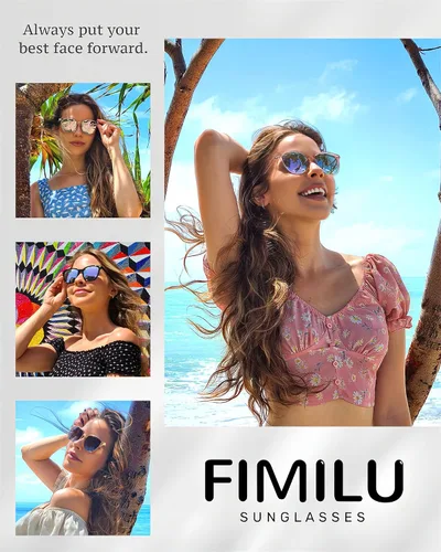 Miniatura 17 de FIMILU Paquete de 2 lentes de sol polarizados para mujer, lentes de protección UV400, montura grande, lentes de moda, elegantes
