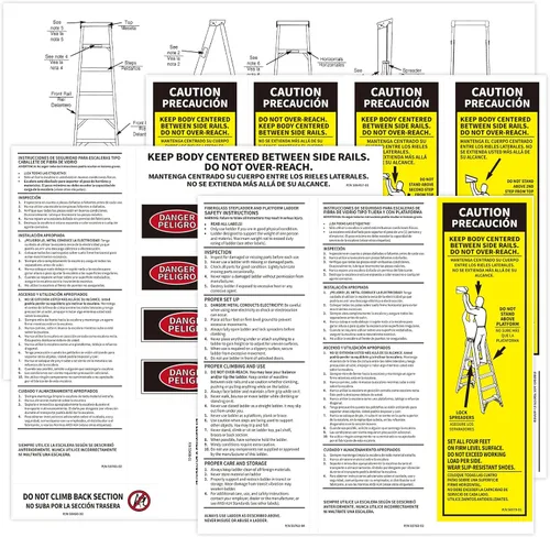 Calcomanías de seguridad para escaleras, compatibles con escalera de fibra de vidrio Werner, etiquetas de inspección de escalera de extensión,