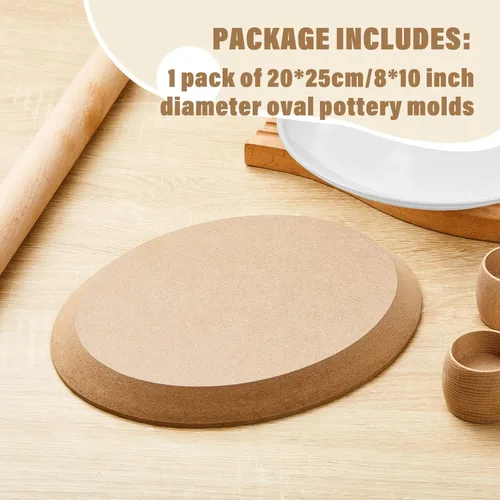 Miniatura 3 de Sunnyray Molde de cerámica ovalada de 8 x 10 pulgadas, herramientas y suministros de cerámica, moldes de cerámica, molde de prensa para platos