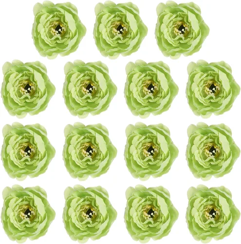 Miniatura 16 de PATIKIL Cabeza de flores artificiales, 15 cabezas de flores falsas, cabezas de peonía de seda a granel, flores de simulación para ramos de flores