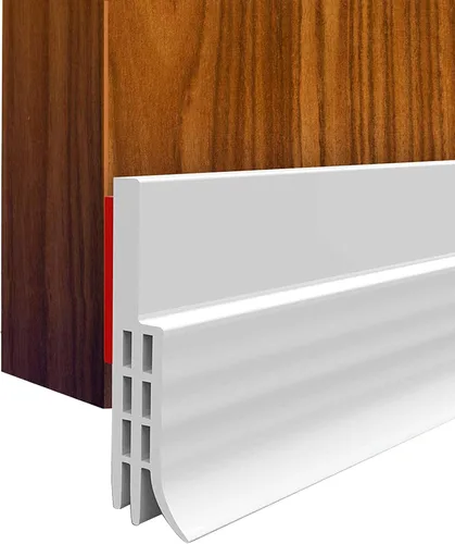 Miniatura 8 de Suptikes Paquete de 2 topes para puerta, barrido de puerta para puertas exteriores e interiores, sello debajo de la puerta, bloqueador de corrientes
