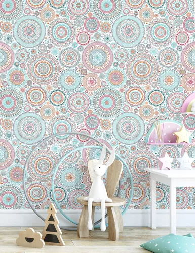 Miniatura 5 de CiCiwind Papel tapiz de contacto bohemio para despegar y pegar, papel de pared colorido para cocina, autoadhesivo, extraíble, impermeable, fácil