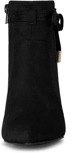 Miniatura 3 de Allegra K Botines de tacón con cremallera y punta puntiaguda para mujer