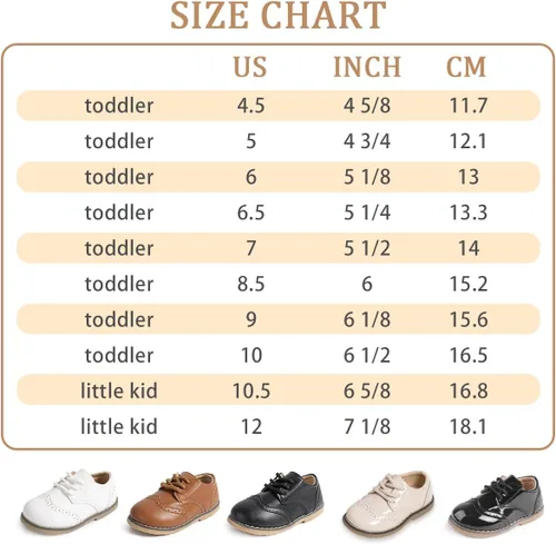 Miniatura 6 de Casazoe Zapatos Oxford de piel sintética para niños y niñas, zapatos de vestir de boda para niños pequeños, con cordones y suela de textura