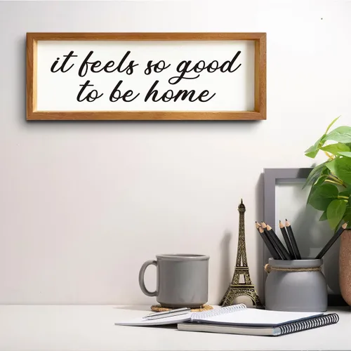 Miniatura 4 de Marco de fotos de madera con texto en inglés "It Feels so Good to Be Home", para decoración del hogar, arte rústico para pared, crea un ambiente