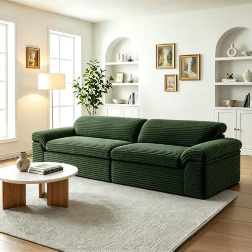 Miniatura 18 de Vesgantti 106" Boneless Couch with Chaise, U Shaped Deep Seat Comfy Cloud Modular Sofa Chenille Memory Foam Sectional Couches for Living Room