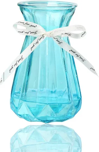 Florero de cristal retro de Roma, transparente, multicolor, diseño particular, arte decorativo, floreros pequeños para decoración de oficina y hogar