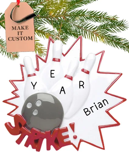 Miniatura 11 de Adorno de boliche personalizado 2025 Personalización gratuita las 24 horas Adornos deportivos de Navidad grabados con láser para árbol