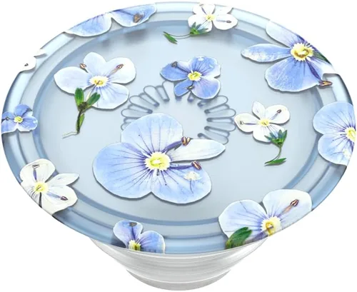 Miniatura 4 de PopSockets Agarre adhesivo para teléfono, soporte, soporte para teléfono, plantas - Campos azules translúcidos