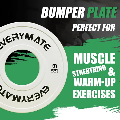 Miniatura 8 de EVERYMATE Placas de Peso de Cambio 1.25LB 2.5LB 5LB Juego Placa Fraccional Placas Olímpicas de Parachoques para Entrenamiento Cruzado Placas