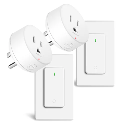 Miniatura 41 de Toma de control remoto, interruptor de luz y enchufe remoto greencycle con interruptor de luz inalámbrico, rango de 500 pies, no necesita cableado