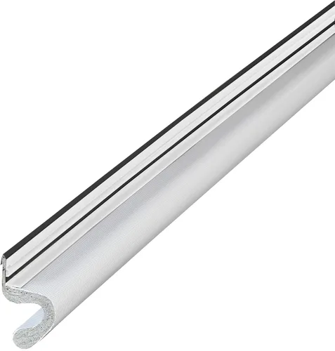 M-D Building Products 91804 Burlete insonorizante para puertas, sello de 8.1 metros de espuma recubierta de vinilo con ranura/canal, fácil de Blanco