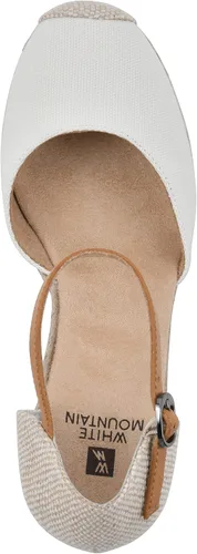 Miniatura 6 de WHITE MOUNTAIN Sandalia de cuña con correa de tobillo para mujer, Blanco