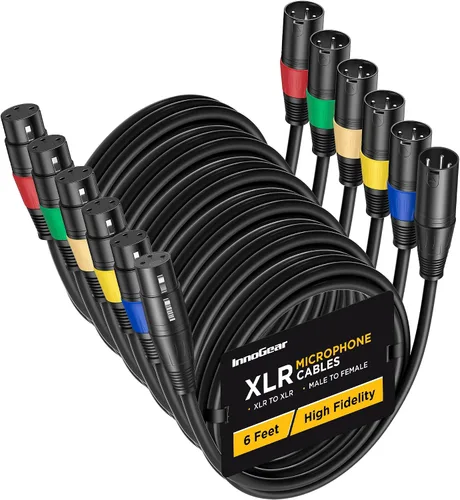 Miniatura 9 de InnoGear XLR - Cables de micrófono, 3 pies, paquete de 2 cables de cobre sin oxígeno macho a hembra de 3 pines, cable de micrófono XLR equilibrado