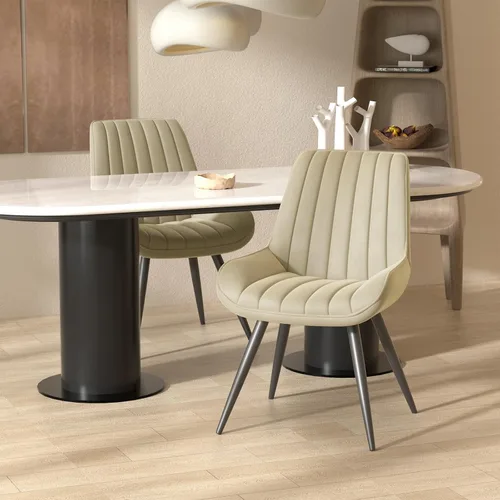 Miniatura 10 de Nalupatio Juego de 2 sillas de comedor modernas, cómodas sillas de comedor con cojines gruesos, sillas laterales tapizadas de tela con patas de Negro