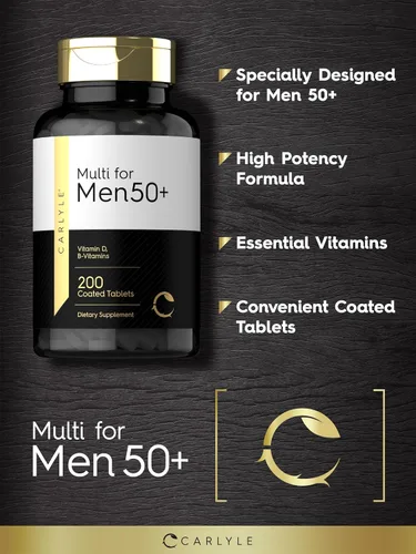 Miniatura 4 de Carlyle Multivitamin for Men 50+ 200 Count with B Vitamins, Vitamin D, Magnesium & Zinc Non-GMO, Gluten Free Supplement