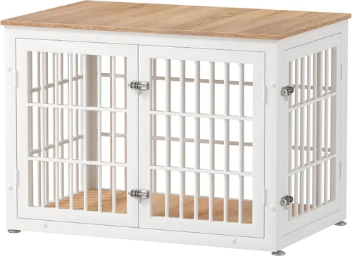 Miniatura 14 de rehomerance Mueble de jaula de perro resistente de 26 pulgadas para perros pequeños, mesa auxiliar decorativa para casa de mascotas, muebles