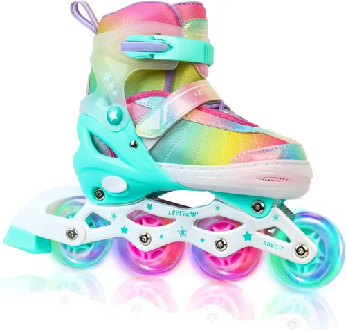 Miniatura 8 de Patines en línea ajustables para niños, niñas y adultos, patines con todas las ruedas que se iluminan para exteriores, para principiantes, jóvenes