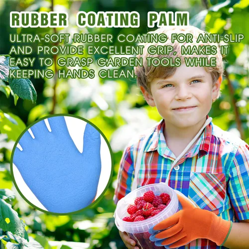 Miniatura 2 de AIGEVTURE 3 pares de guantes de jardinería para niños de 2 a 13 años, guantes de jardín para niños pequeños, guantes de trabajo de patio para niños