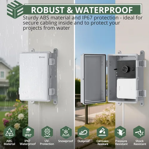 Miniatura 2 de EYPINS Caja de conexiones eléctricas IP67 impermeable – 11.8 x 7.9 x 6.3 pulgadas, caja de plástico ABS para proyectos eléctricos para exteriores