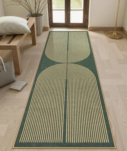 Miniatura 37 de Alfombra Moderna de Yute Fácil de Limpiar Arcoíris Lahome, 2x6 Alfombra de Pasillo Lavable para Cocina, Alfombras de Pasillo para Pasillos, Alfombra