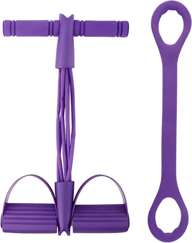 Miniatura 8 de 21 Bandas de Resistencia para Fitness - 6 Tubos con Pedal y Tirador de Tobillo, Cuerda de Tensión Multifunción, Banda de Resistencia con Pedal