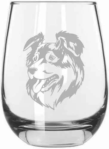 Miniatura 103 de Sakhalin Husky Dog - Copa de vino grabada personalizada de 15.25 onzas sin tallo