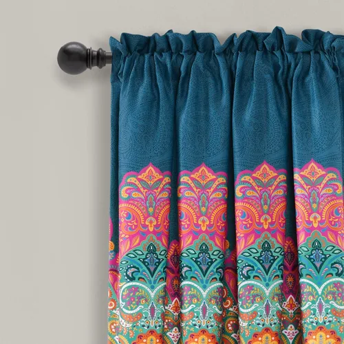 Miniatura 2 de Lush Decor Paneles de cortinas bohemias con filtro de luz para ventana, par de paneles de 52 pulgadas de ancho x 63 pulgadas de largo + 2 pulgadas