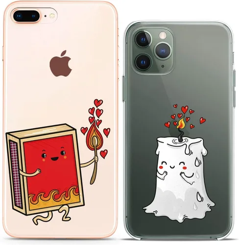 Miniatura 12 de Fundas a juego para parejas compatibles con iPhone 16 15 14 13 12 11 Pro Max Mini Xs X 6s 8 Plus 7+ Xr 10 SE 5 pares de amigos, hojas lindas, gato