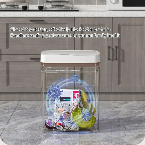 Miniatura 5 de Asixxsix Bote de basura de baño sin contacto, 18 L, 4.75 galones, con sensor de movimiento automático, funciona con pilas, delgado e inteligente