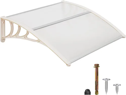 Miniatura 18 de MCombo - Toldo de policarbonato para ventana de exterior de 78.2 pulgadas, lámina hueca, toldo para puerta de patio