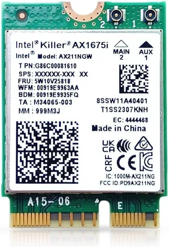 Miniatura 12 de Adaptador WiFi 6 serie Killer AX1650i Adaptador WiFi para juegos Tarjeta WiFi CNVio2 M.2 WiFi de 2.4 Gbps para PC Soporte Bluetooth 5.2