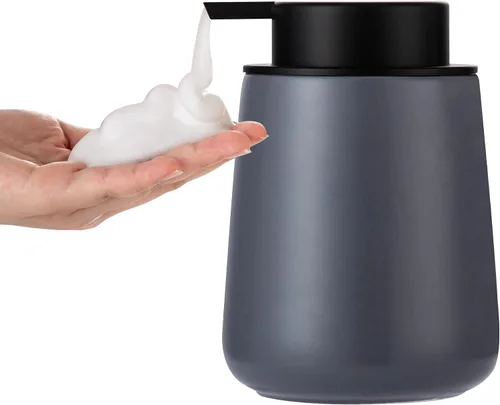 Miniatura 14 de Enra Dispensador de jabón espumoso, dispensador de jabón de espuma moderno de 12 onzas con bomba dorada para baño, cocina con bomba fácil