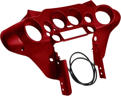 Green-L Cubierta pintada del velocímetro de carenado interior para Harley Touring Street Electra Glide 1996-2013 (resplandor rojo Ember)