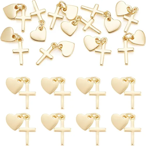 Miniatura 10 de FASHEWELRY 20 dijes de abejas de latón chapados en oro de 18 quilates, dijes de abeja dorados, dijes de joyería rellenos de oro con anillo de salto