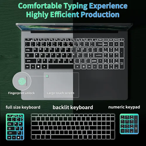 Miniatura 6 de Laptop FHD IPS de 17.3 pulgadas para negocios y estudiantes, dorado 6500Y hasta 3.4GHz, 16GB RAM 1TB SSD, Win 11 Pro, teclado retroiluminado