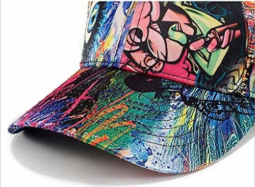 Miniatura 5 de Quanhaigou Gorra de béisbol estampada sombreros unisex con diseño de graffiti con Snapback y Snapback para el verano