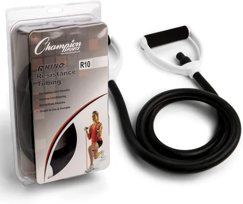 Miniatura 3 de Champion Sports Bandas de tubo de resistencia para hombres y mujeres, banda elástica duradera para entrenamiento de fuerza, estiramiento