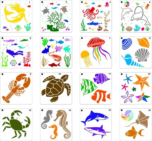 Miniatura 8 de Rolin Roly 16 plantillas de pintura de mandala, plantillas de dibujo reutilizables para arte de pared de piedra, rocas y suelo, suministros